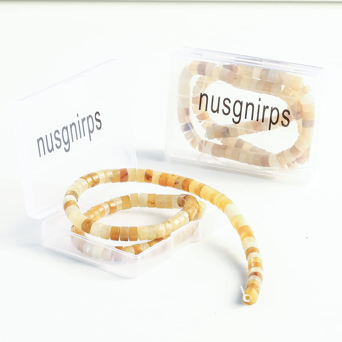Natural Yellow Jade Stone Spacer Beads 6x3mm 38cm/str Flat Round Loose Semi Gemstone Caps for Making Bracelets Necklace