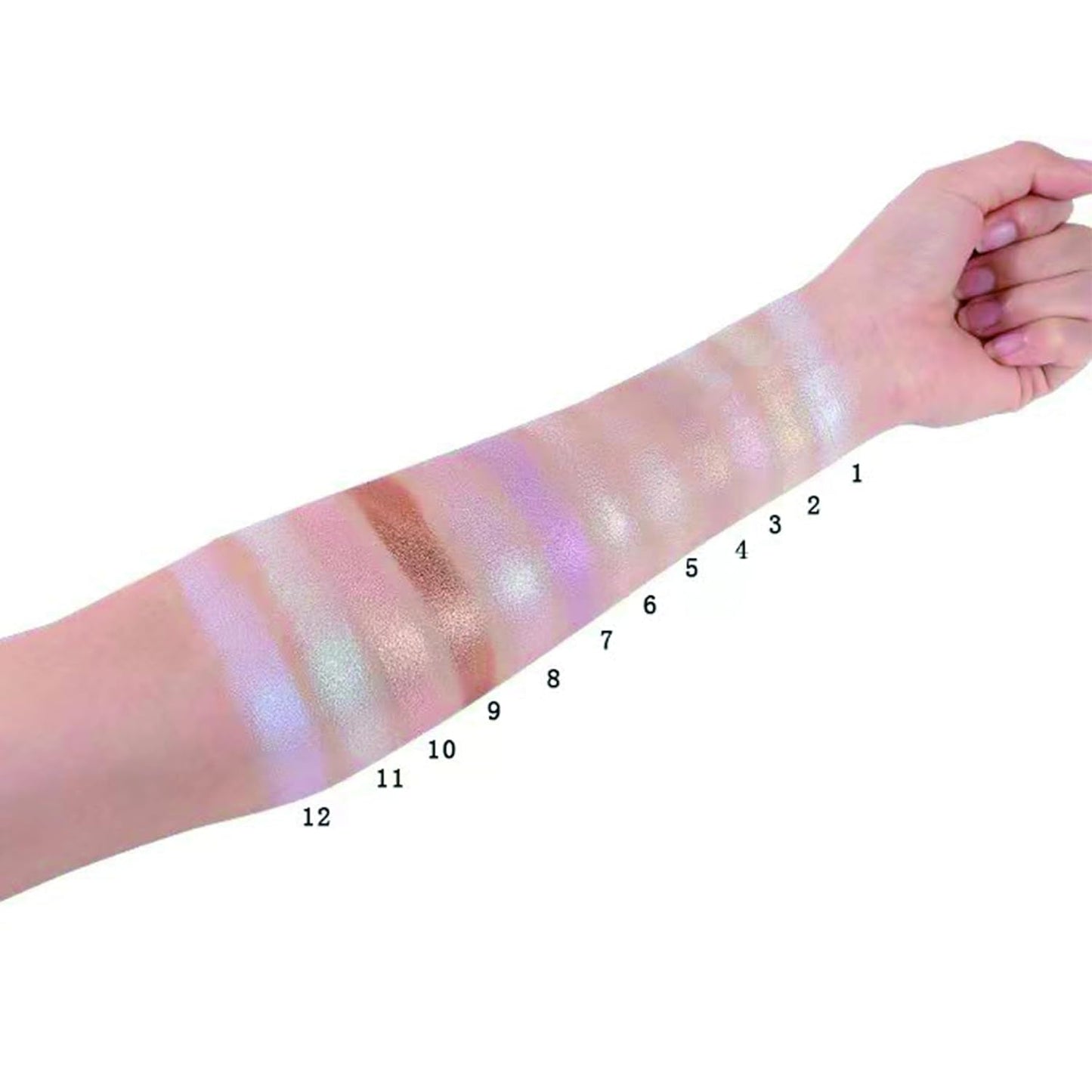Face Highlighter Powder Palette, Glossy Glitter Illuminator Powder, Shimmer Shades for Face Highlighter Makeup, Highly Pigmented Natural Shiny Highlight Makeup Illuminator Highlighter 9