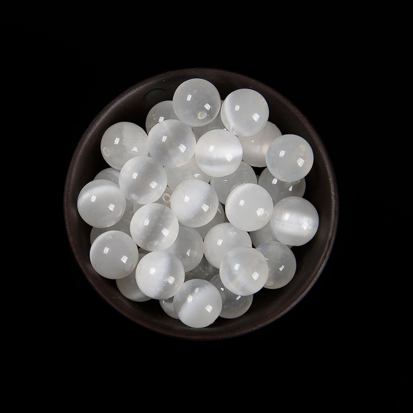 48Pcs 8mm Natural White Selenite Smooth Round Beads, Loose Real Stone Beads Gemstone Genuine for DIY Hand Made Craft Jewelry Bracelet Earring Necklace String Making Energy Healing Power