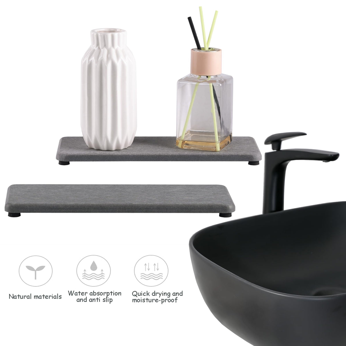 2 Pcs Sink Stone Soap Trays (2 Count)