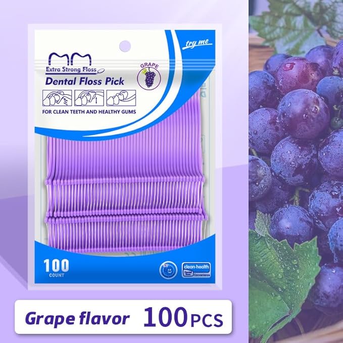 Fruit Flavored Floss，toothpicks，Cleaning Teeth，Ultra-fine Dental Floss Stick, Fight Tooth Decay and Keep Your Teeth Clean，Teeth Cleaning Tool (400 Pieces (Bagged/Single line), Mixed Flavors)