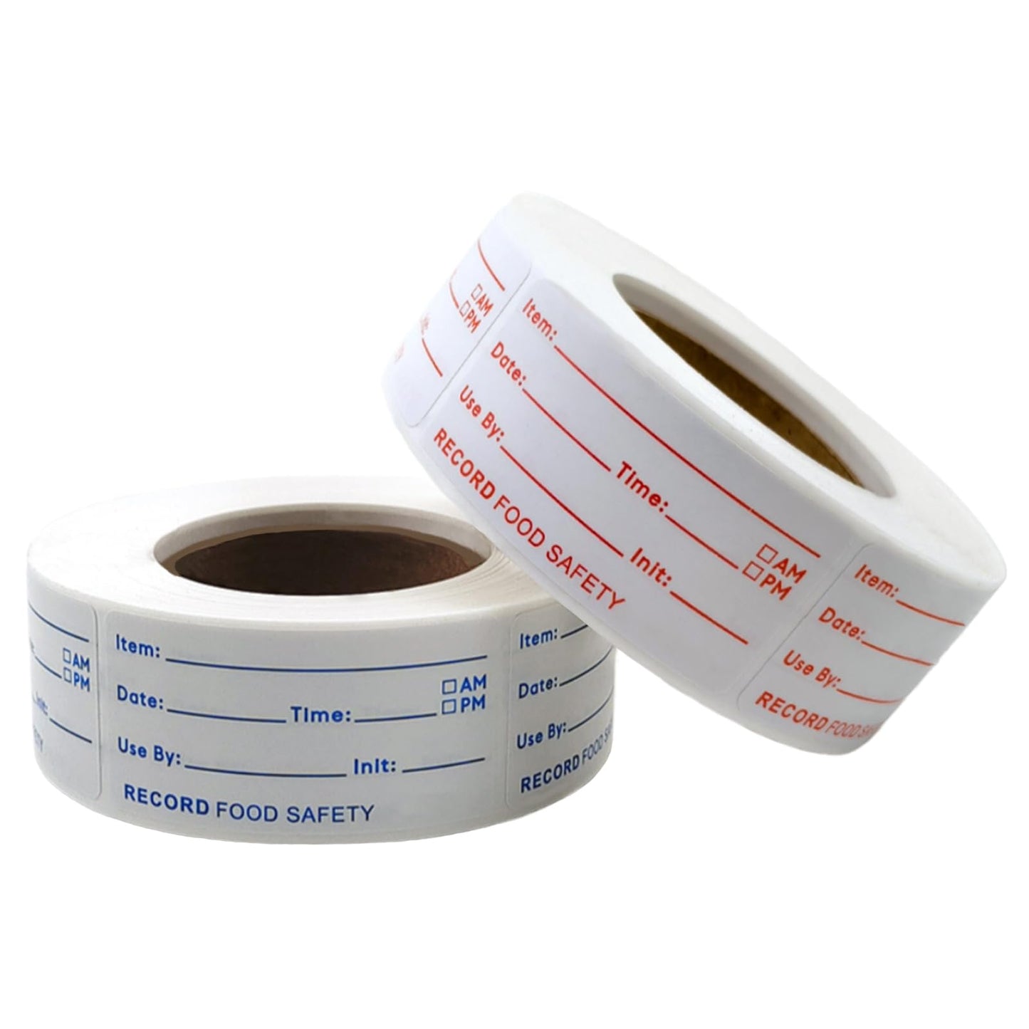 DeliaVo 1000 Pcs Freezer Labels, 1 x 2 Inch Food Labels Stickers, Removable Labels for Food Containers - Easy to Write On(2 Rolls, 2 Colors)