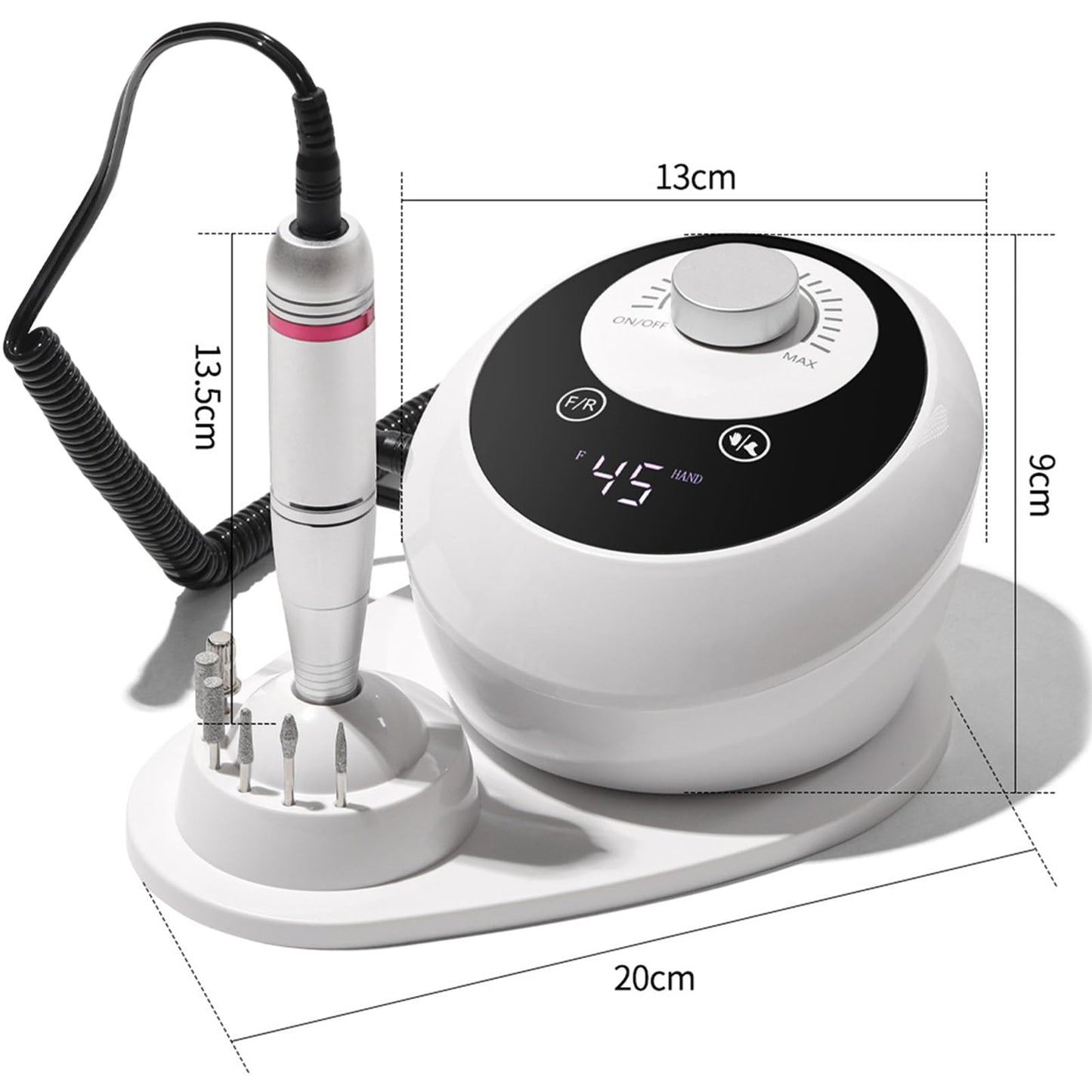 45000RPM Electric Nail File Drill Professional Kit, Drill Machine Manicure Pedicure Polishing Acrylic Gel Nail Grinder for Salon, Home Use