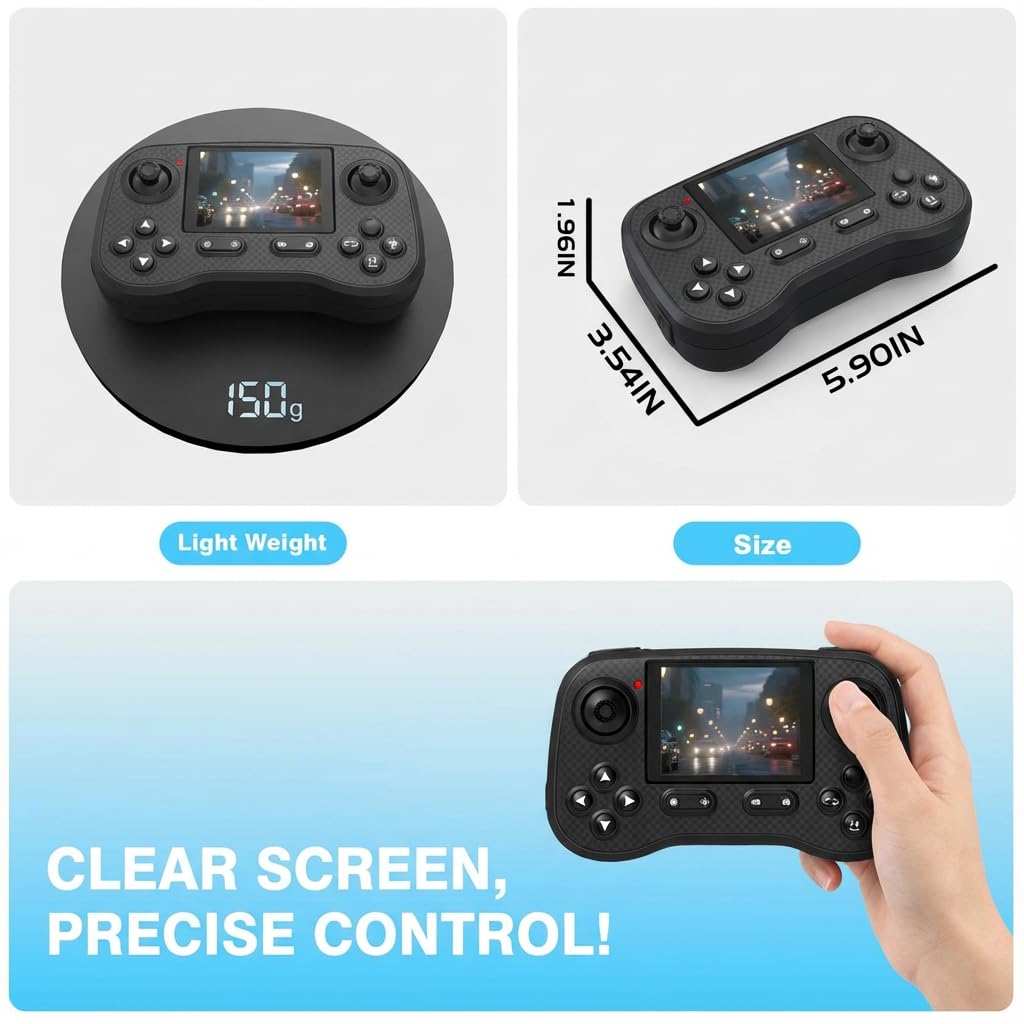 elecci D79Pro FPV Drone with Screen Controller, Crossing drones, Altitude Hold, One Key Take Off/Landing, Active Obstacle Avoidance,360 Degree Flip, Two-batteries. (White-2 batteries)
