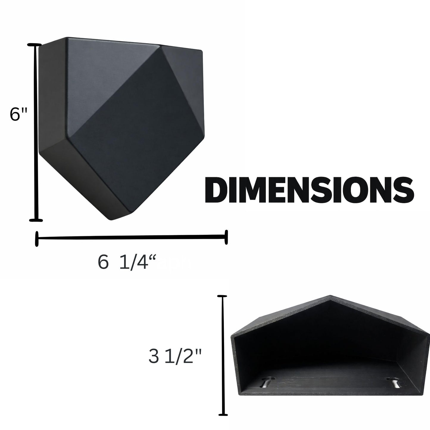 Trius Wholesale Collective Vertical Garden Wall Planters – 2-Pack Modern Matte Black Geometric Pots for Indoor Plants, Wall Vase, Indoor and Outdoor Use 6"