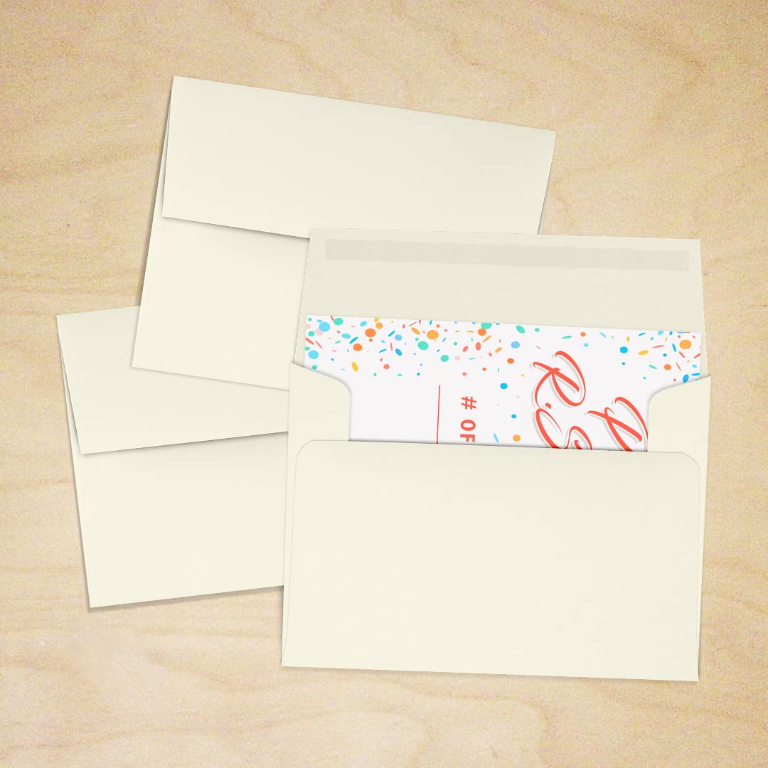 LUXPaper A2 Classic Linen Invitation Envelopes | 4 3/8" x 5 3/4" | Natural White | 70lb. Text | 50 Qty