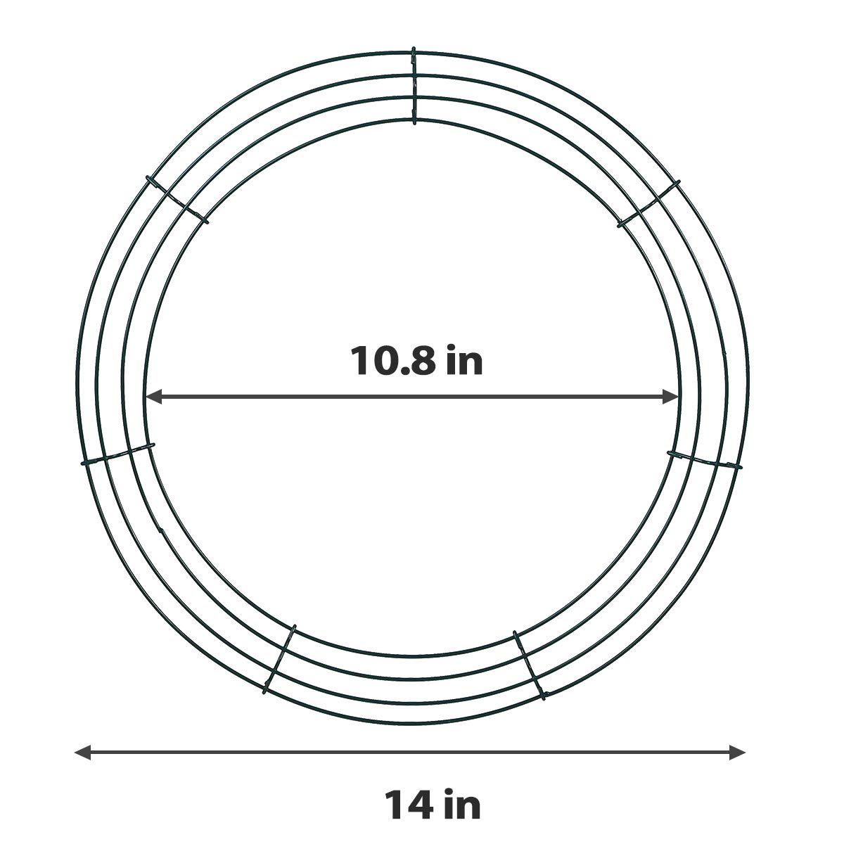 UltraOutlet 6 Pack 14 Inch Metal Wreath Frame Wreath Ring for Crafts with 6 Adhesive Hooks and 3.3 Yard Burlap, Front Door Christmas New Year Valentines Wedding Decoration