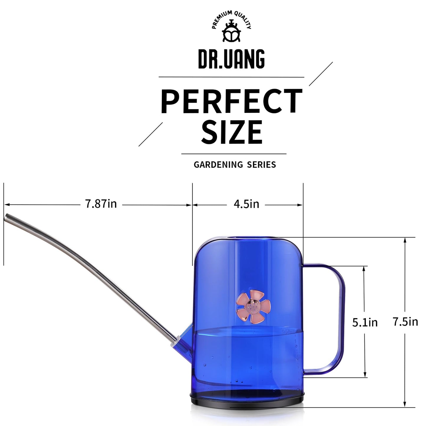 Watering Can Indoor for House Plants Small Watering cans with Long Spout Flower Model Sprinkler Head 1.2L (Blue, 1.2L)