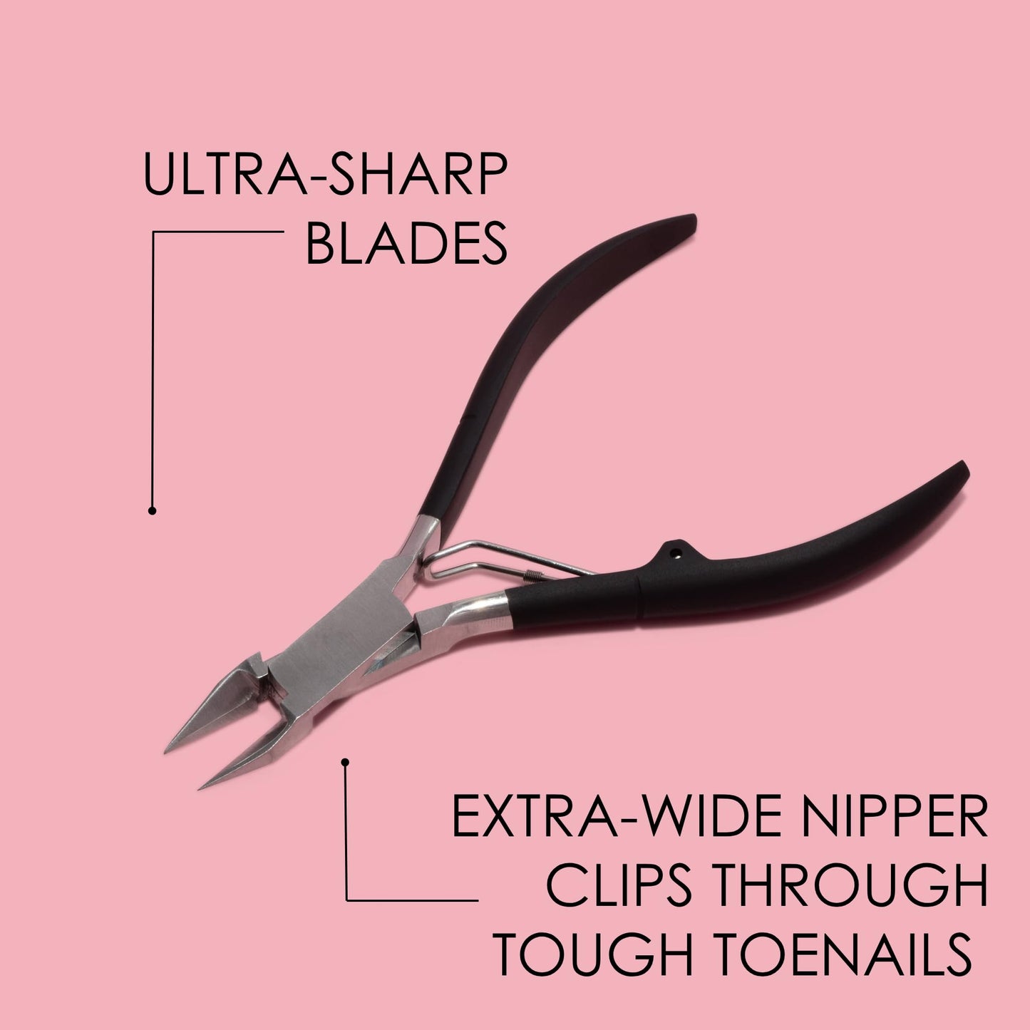 JAPONESQUE Soft Touch Toenail Clipper & Cuticle Pusher Manicure Set for Salon Quality Results, Anti-Slip Grip, Stainless Steel