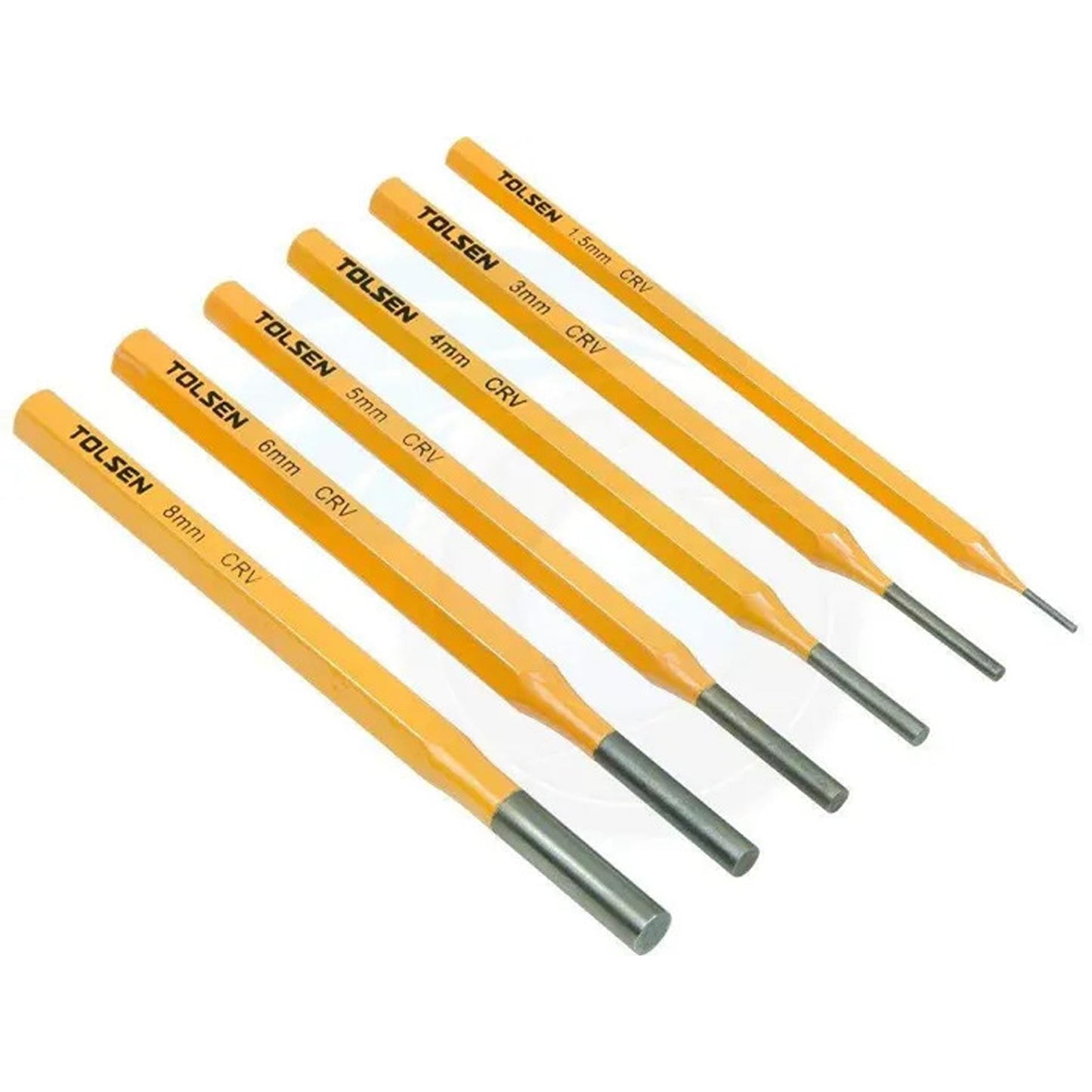 TOLSEN 6pcs Professional Steel Vanadium Heavy Duty Nail Punch Tool Set & Case