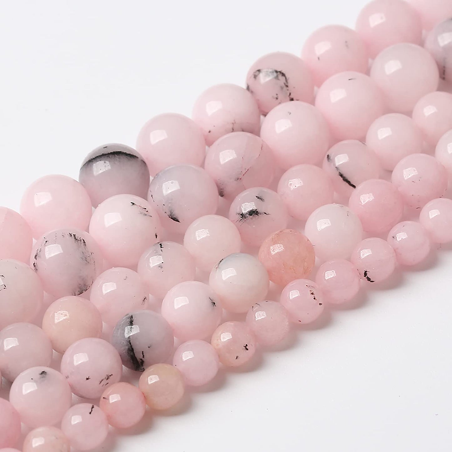 90pcs 4mm Natural Pink Opal Jades Stone Beads Round Loose Spacer Beads for Jewelry Making DIY Bracelets Crystal Energy Healing Power Stone (4mm, Pink Opal Stone)