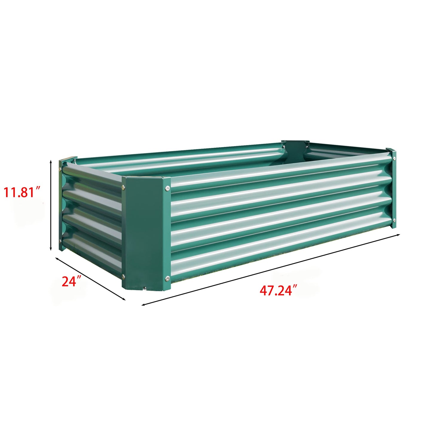 Metal Raised Garden Bed Outdoor, Rectangle Galvanized Rustproof Raised Planter Boxes for Flowers, Plants, Vegetables, Herbs (Green, 4x2x1FT)
