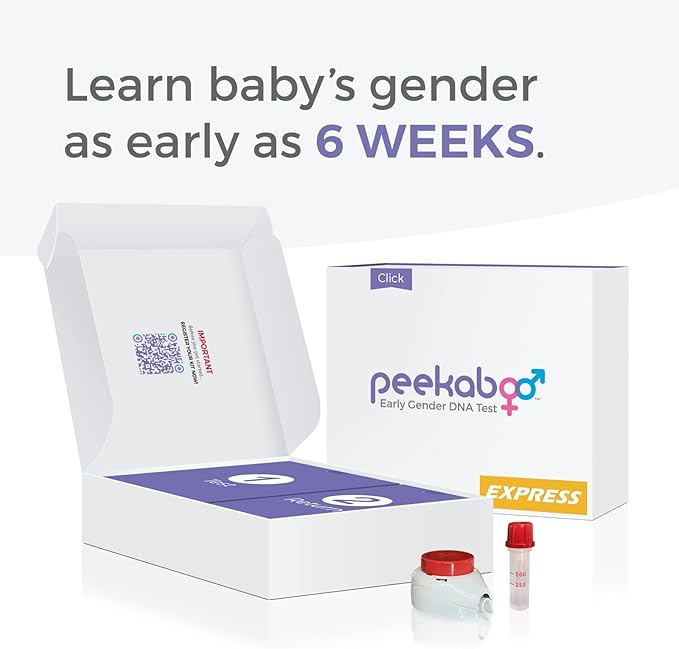 Peekaboo Click Express DNA Test Kit, Early Gender Detection, Same Day Results, Test as Early as 6 Weeks Pregnant, Over 99% Accurate*