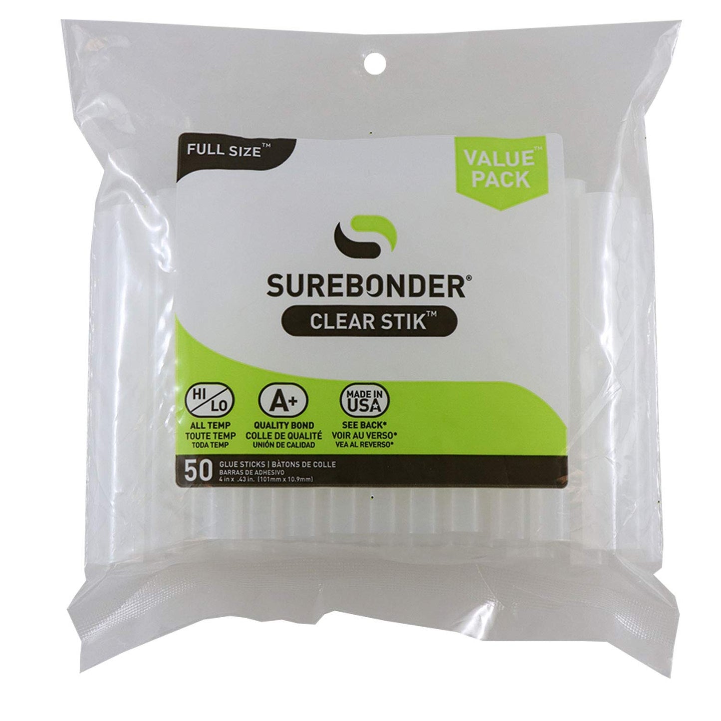 Surebonder DT-50 All Temperature 50 Glue Sticks, 4-Inch and Surebonder DT-270 Dual Temperature 40W Full Size Hot Melt Glue Gun