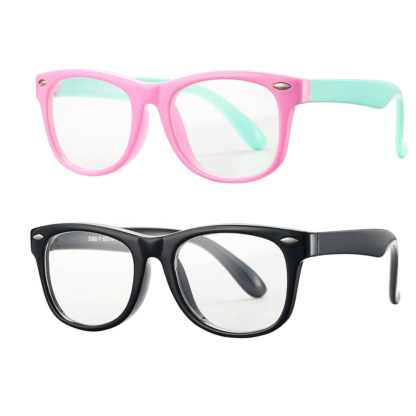 Pro Acme TPEE Rubber Flexible Kids Nerd Glasses Clear Lens Geek Fake for Costume (Age 3-10)