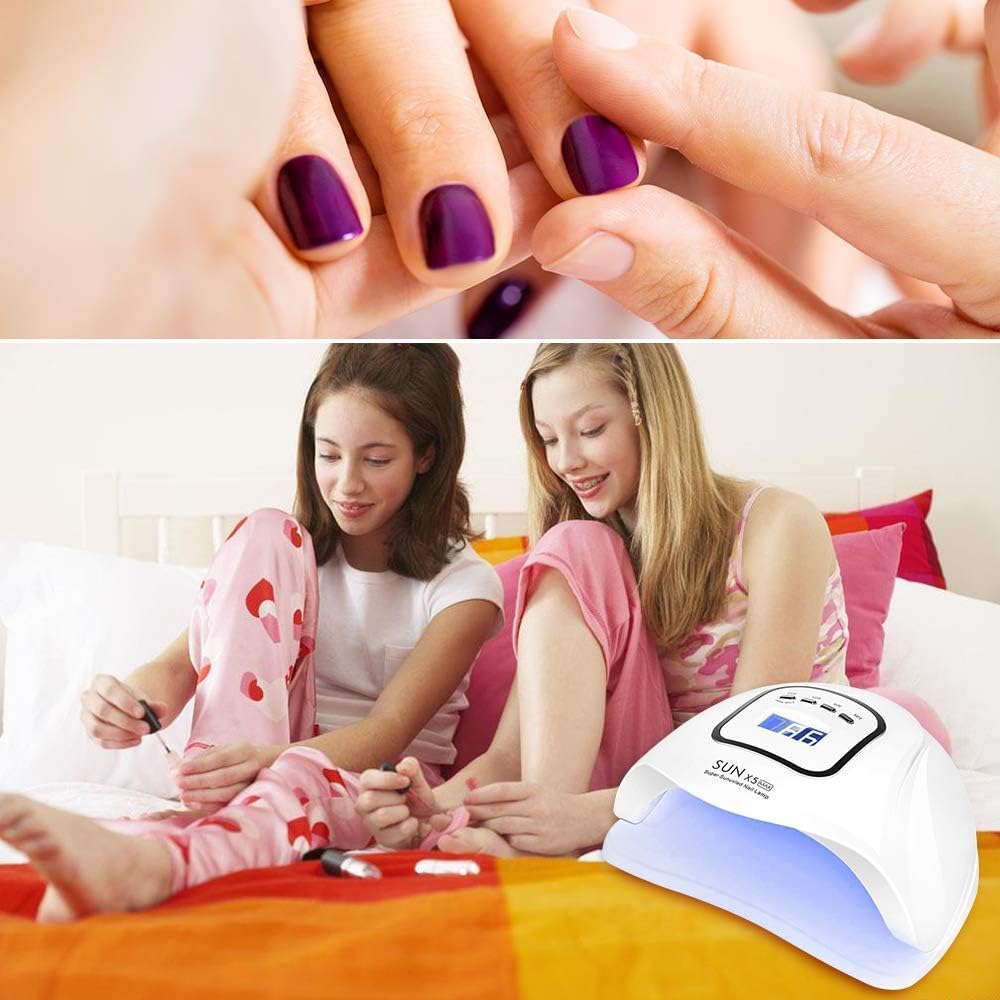 UV LED Nail Lamp 150W, Professional Nail Dryer Gel Polish Light, UV Nail Light with 4 Timer Setting, Nail Polish Curing Gel LED Dryer, Professional Nail Art Tools with Automatic Sensor (X5)
