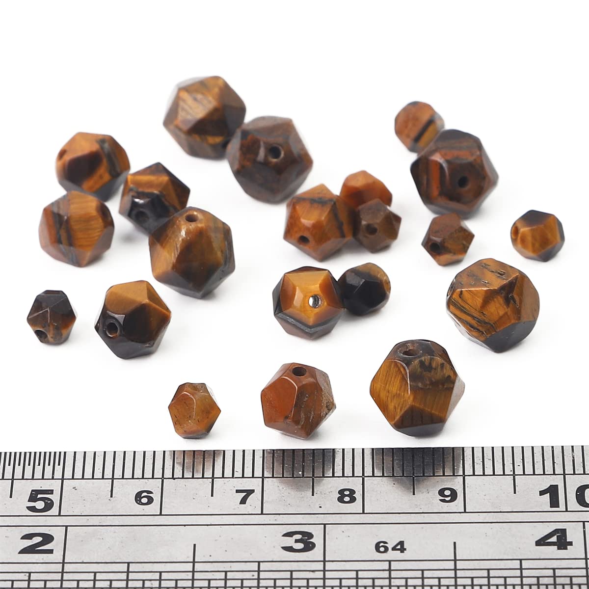 BEADIA Faceted Natural Yellow Tiger Eye Stone Round Beads 8mm 36cm/Strand for Jewelry Making