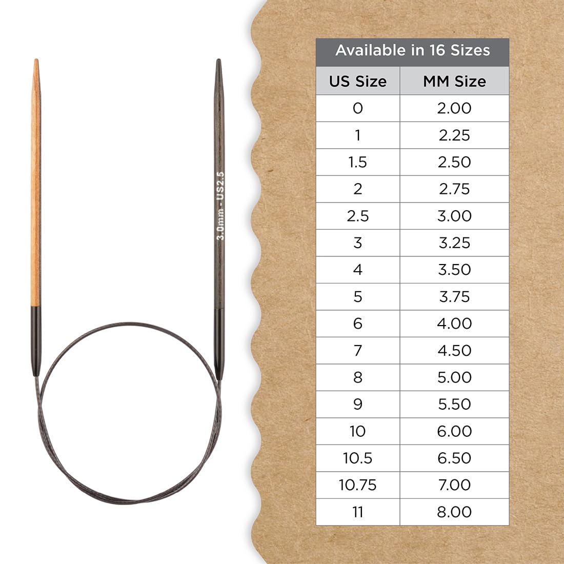 Knitter’s Pride Day & Nite Fixed Circular Needles 40"" (100cm) – US Size 2.5 (3mm)
