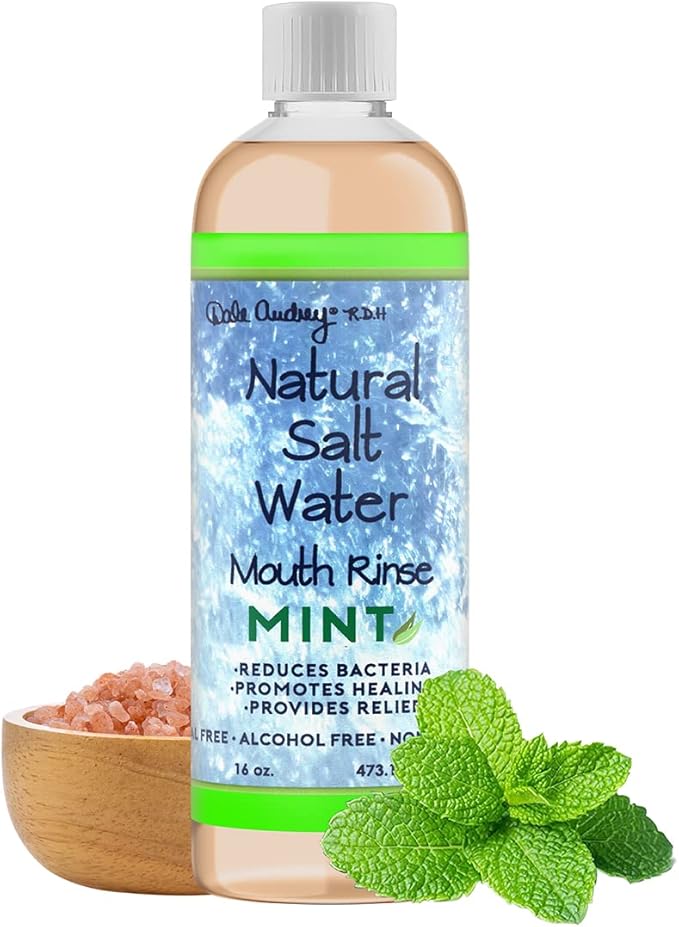 Oil Pulling Rinse & Salt Water Oral Mouth Rinse | Organic Mint Sesame Oil | Organic Mouthwash for Teeth Care & Healthy Gums | Teeth Whitening & Gum Care Mouthwash, Vegan Cruelty Free Bundle Pack