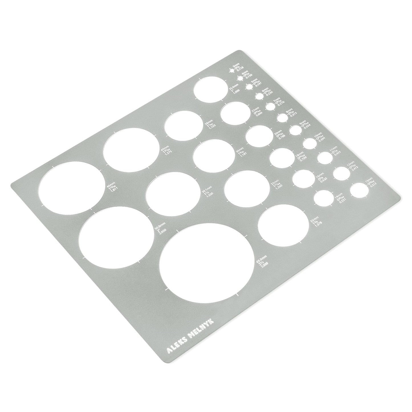 Aleks Melnyk No.200 Metal Circle Template Metric, Circle Tracers for Drawing, Ruler, Template for Drafting, Round Stencil, Architect Tool, Stencil Painting