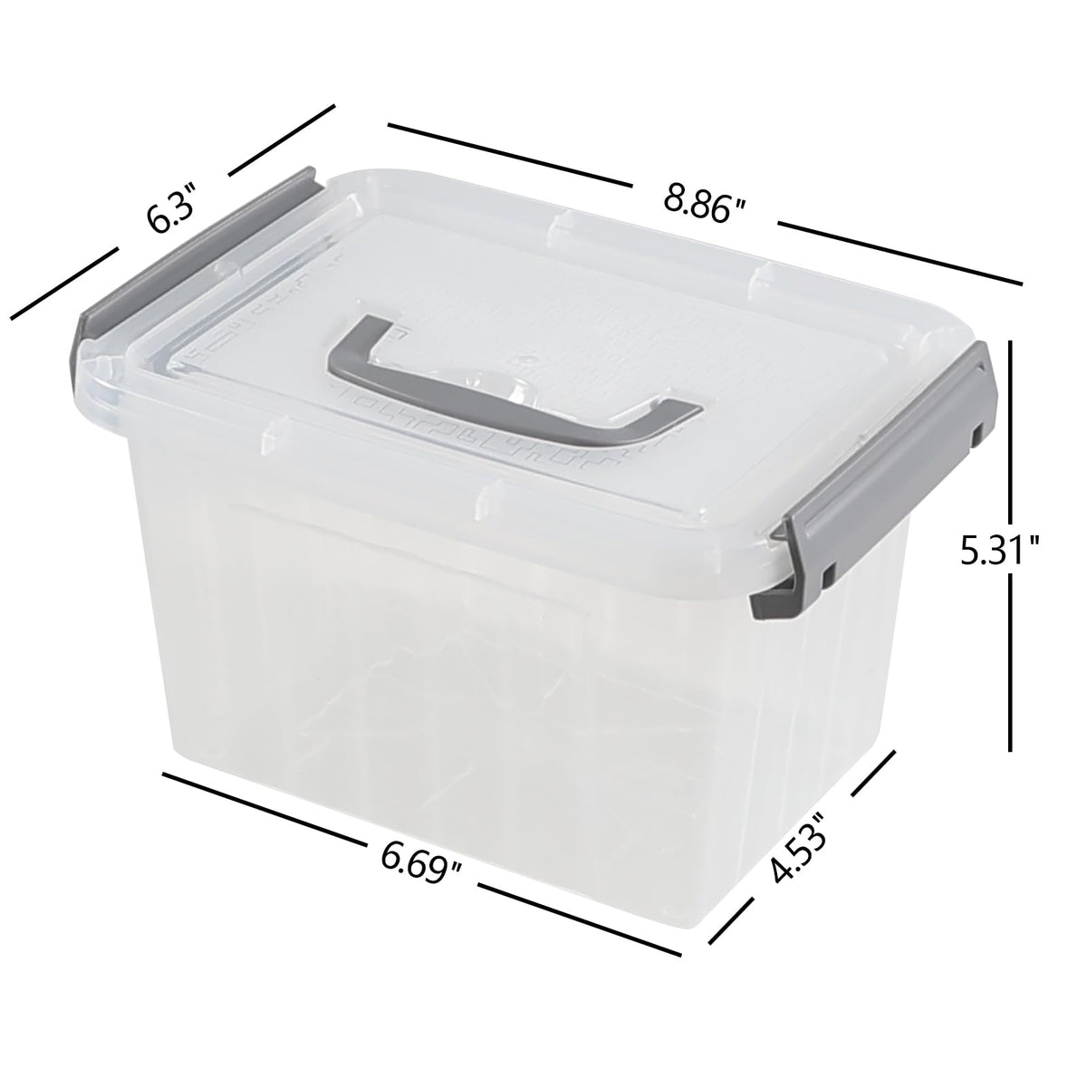 3.5 Quart Small Clear Latching Boxes with Handle (6 Count)