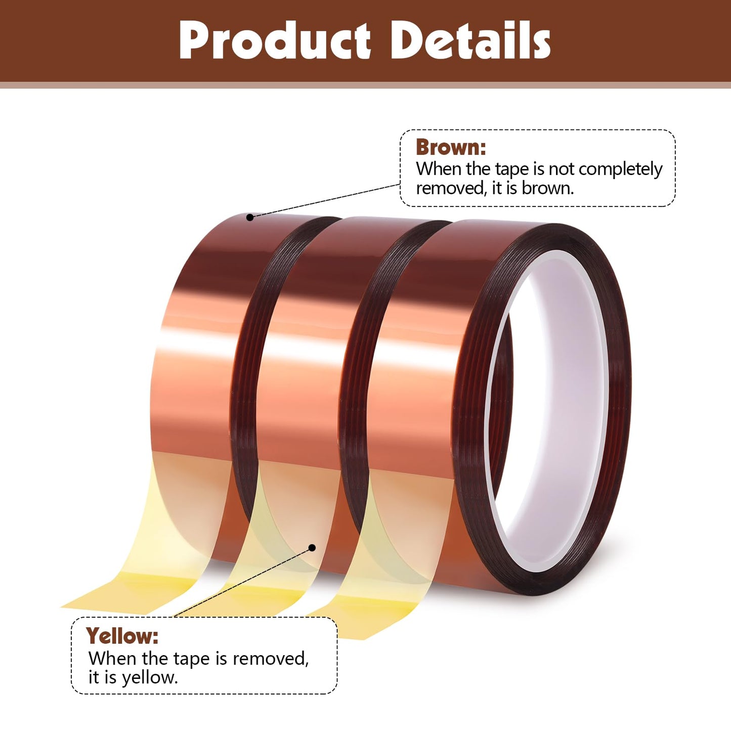 Fyguard 8 Rolls 20mm×25m (82Ft) Heat Resistant Tape, High Temperature Transfer Tape for Sublimation Heat Press Electronic Soldering Masking, No Residue