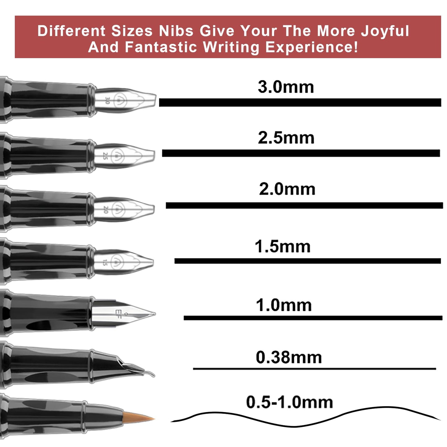 DTianSir Calligraphy Pen Set,Fountain Pens with 7 Different Replaceable Nibs with 60 Ink Cartridges(12 Colors),Calligraphy Set for Beginner Writing Drawing