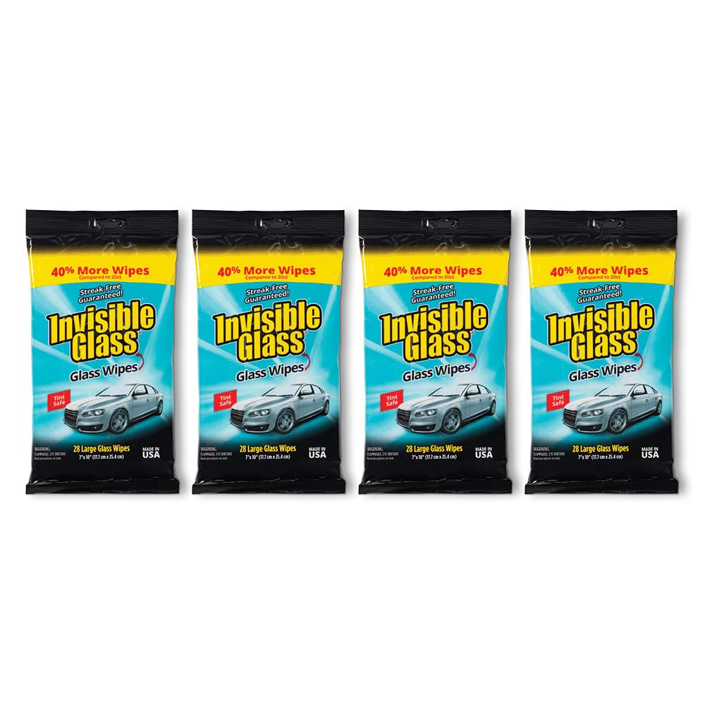 90161 4PK Large Glass Cleaning Wipes for Streak (112 Count)
