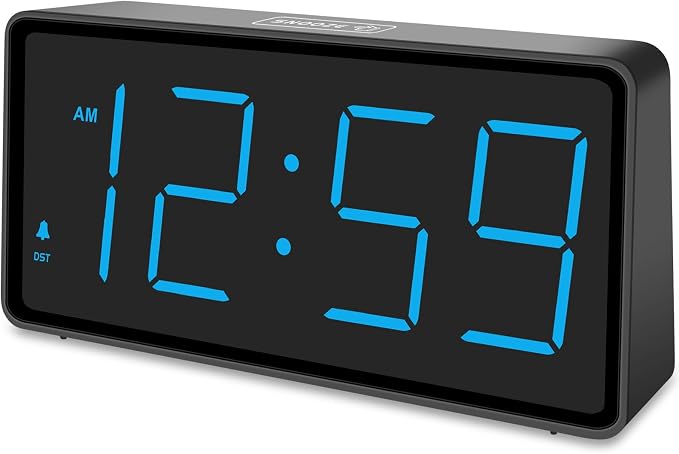 Peakeep Battery Operated Digital Alarm Clock for Bedrooms Big Numbers
