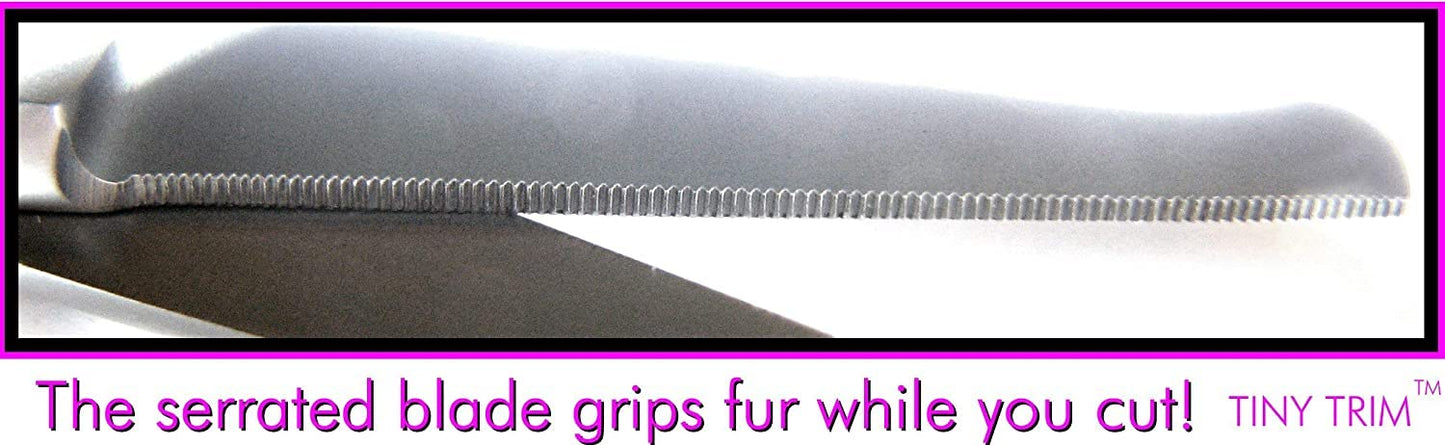 Scaredy Cut NO Buzz Dog Clippers, Tiny Trim Safety Scissor. A Silent Low Noise Pet Grooming Clipper, Right Handed Pink