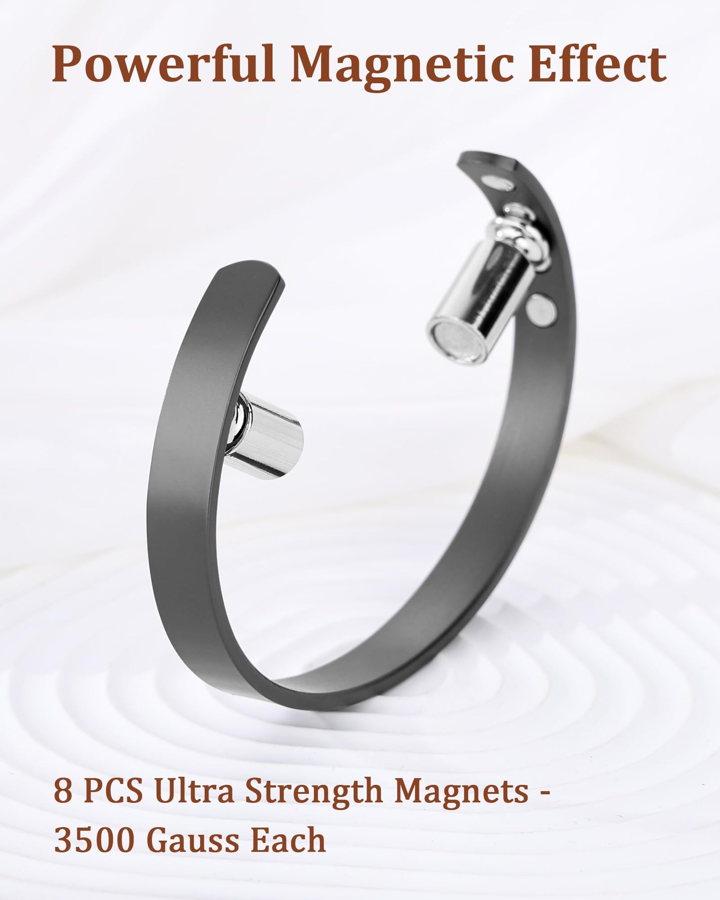 BioMag 2Pcs Copper Bracelets for Women Men, 99.99% Pure Copper Cuff Bangle with 8 Magnets with 3500 Gauss Magnets, Adjustable Size, Simple and Stylish Design
