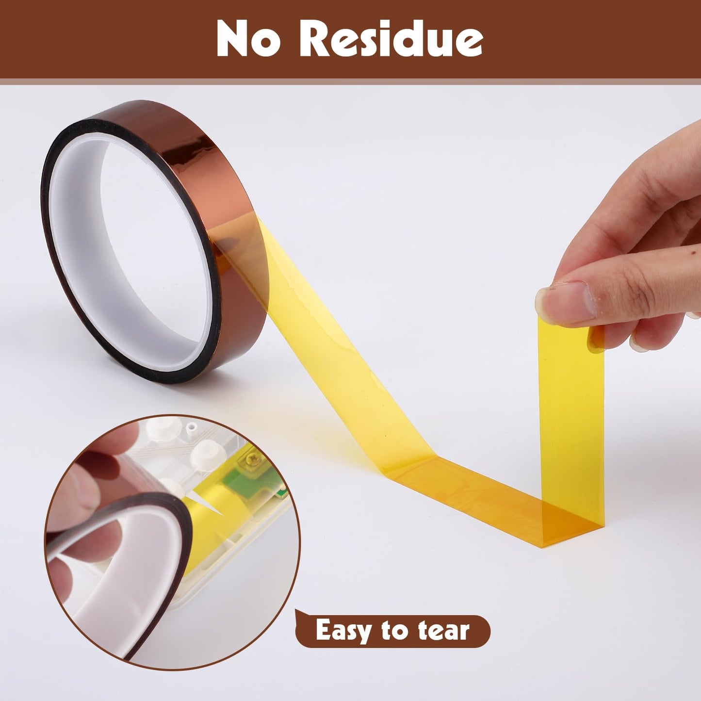 Fyguard 8 Rolls 20mm×25m (82Ft) Heat Resistant Tape, High Temperature Transfer Tape for Sublimation Heat Press Electronic Soldering Masking, No Residue