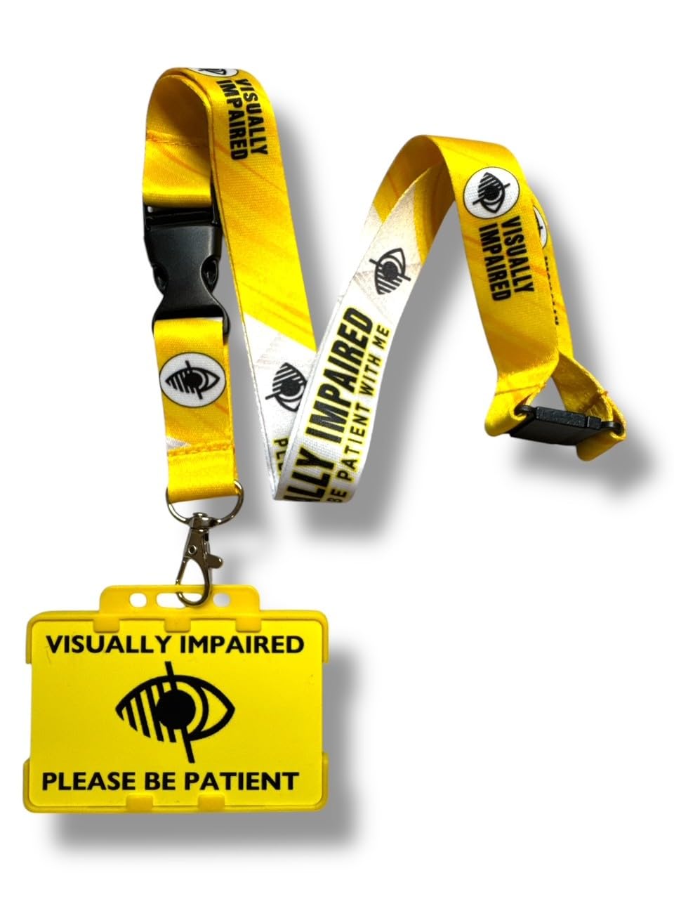 Visually Impaired Lanyard with Matching Visually Impaired Printed Card, Double Card Holder