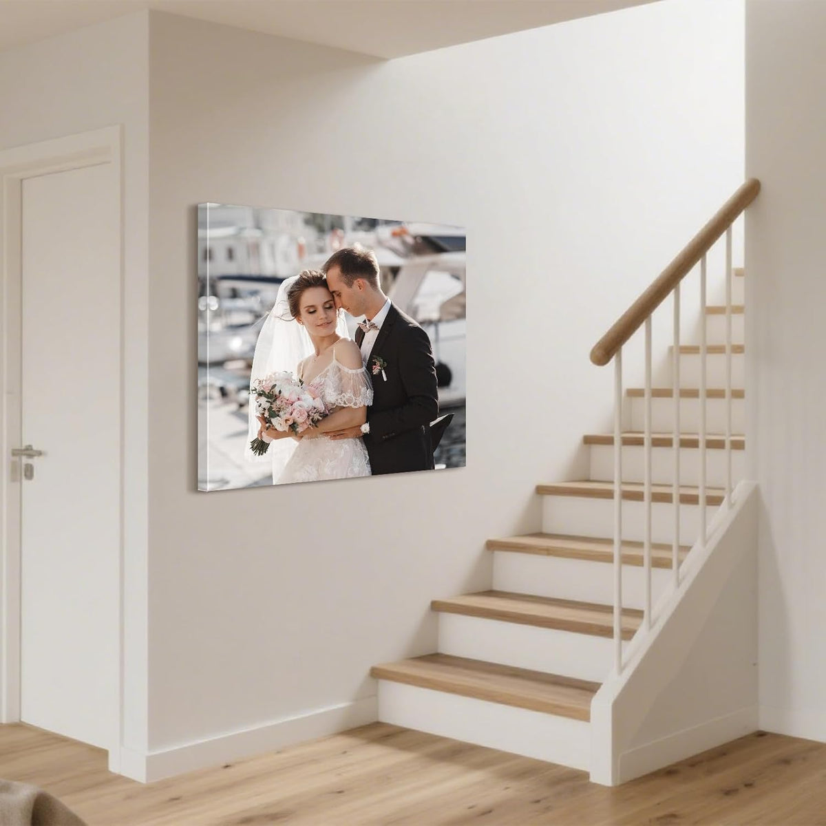 Personalized Custom Canvas Prints with Your Photos, Customized Picture Print, Transform Own Images Into Framed Wall Art Digitally Printed Photo to Canvas, Keepsakes Gifts for Family Home 8x8’’