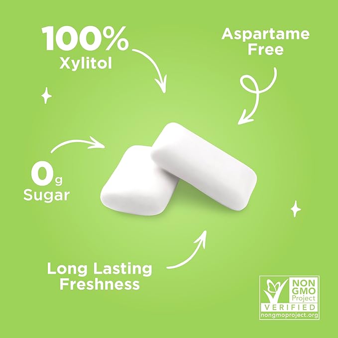 PUR Gum | Aspartame Free Chewing Gum | 100% Xylitol | Natural Coolmint Flavored Gum, 55 Pieces (Pack of 12)