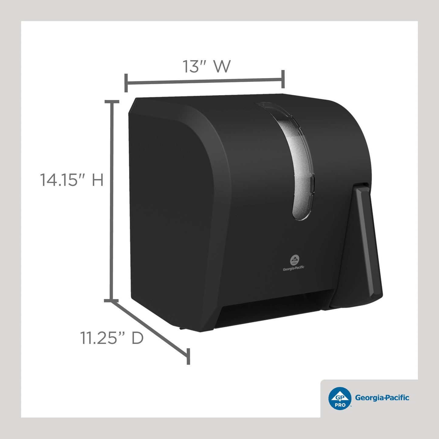 Georgia-Pacific Push Paddle Roll Paper Towel Dispenser by GP PRO, 54338A, Black