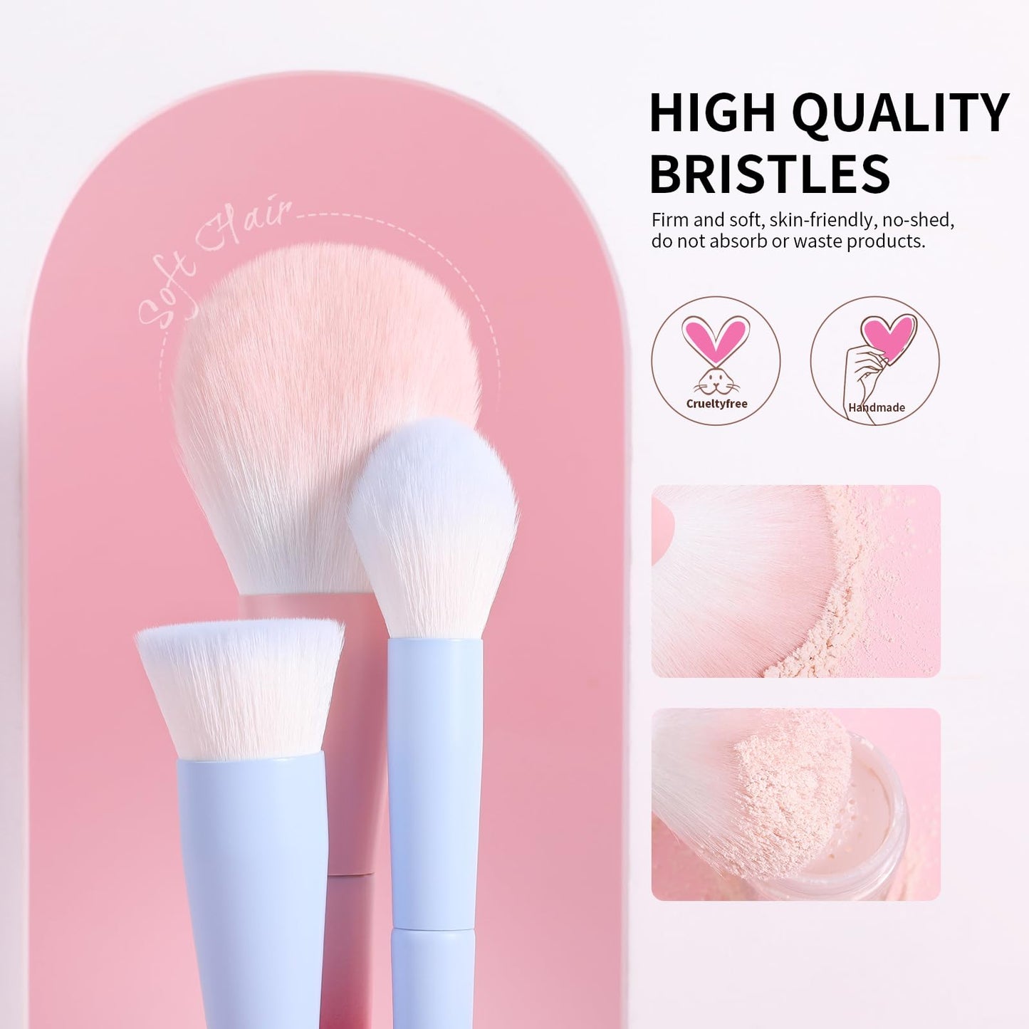 Docolor Makeup Brushes 16+3 Pcs Makeup Brush Set with Makeup Bag Makeup Sponge & Brush Cleaning Pad Professional Face Powder Kabuki Foundation EyeShadow Concealers Brush Kit Gift Box Fantasy Series Ⅲ