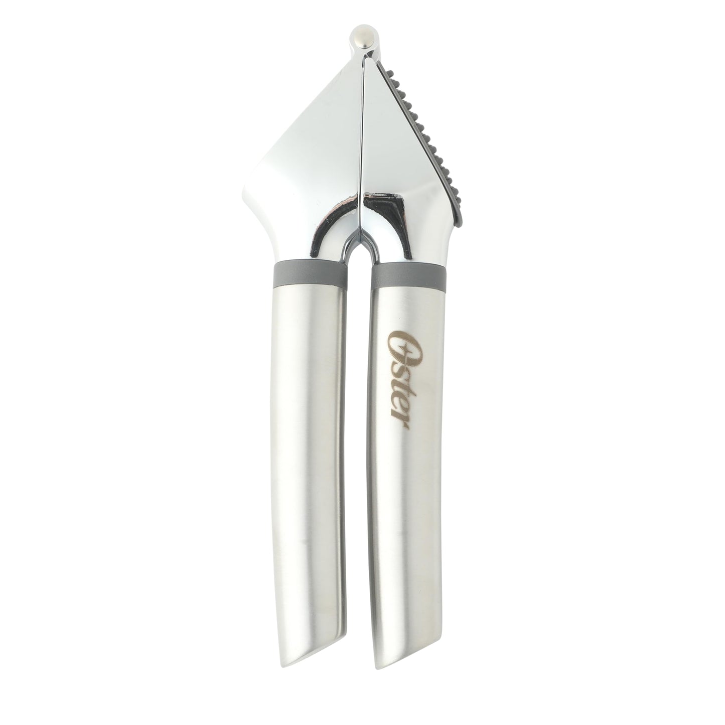 Oster Chadswyck 7.7” Garlic Press, Stainless Steel Garlic Mincer & Crusher, Easy Squeeze, Dishwasher Safe