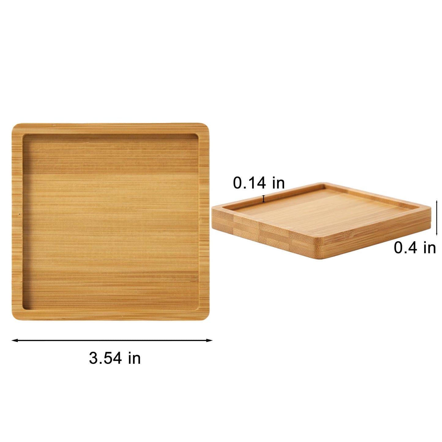Bamboo Coasters Blank Mats for Crafts — 3.54 Inch DIY Mosaic Tile Base, Small Indoor Plant Coasters, Reusable Eco-Friendly Design (10 Pcs Square)