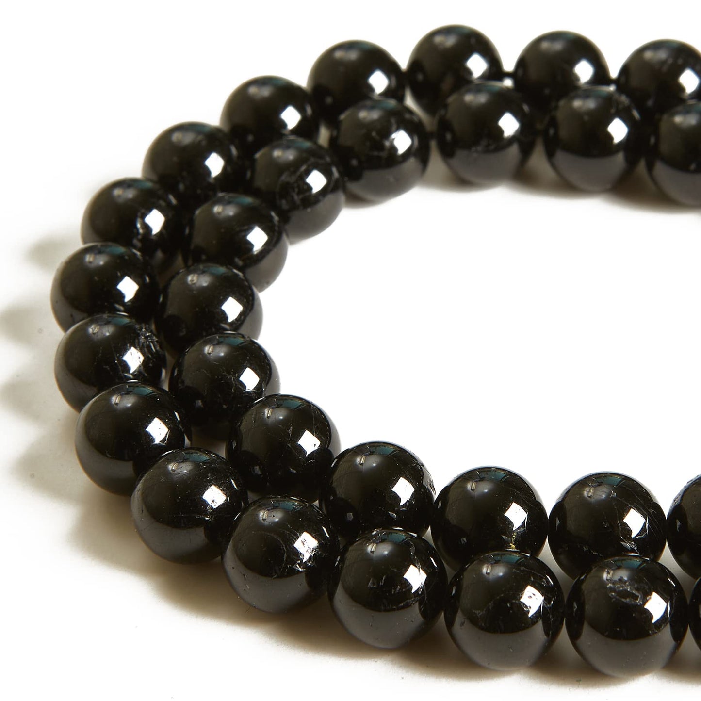 60pcs 6mm Black Tourmaline Beads Natural Gemstone Beads Round Loose Beads for Jewelry Making