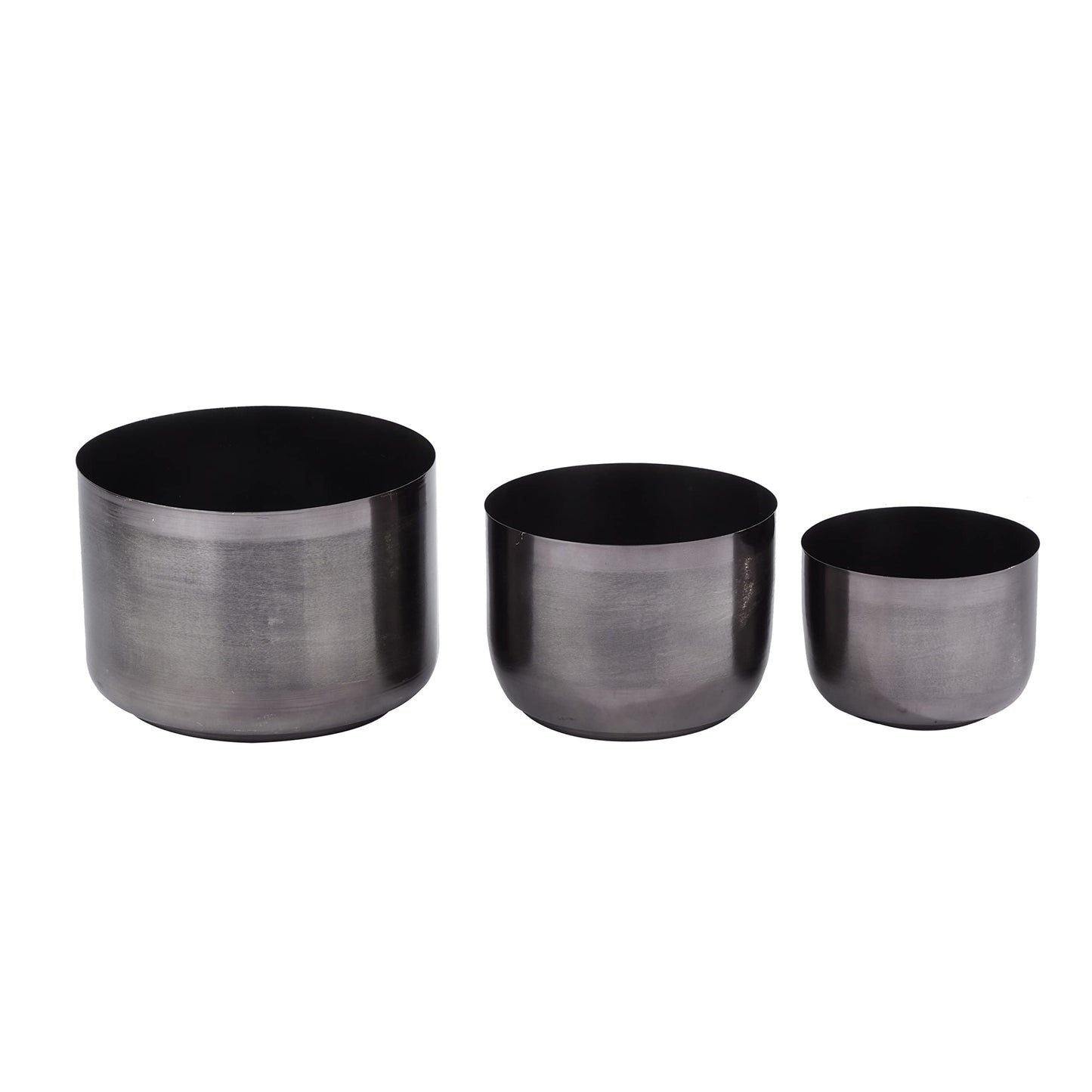CosmoLiving by Cosmopolitan Metal Planter, Set of 3 9', 7', 6'H, Black