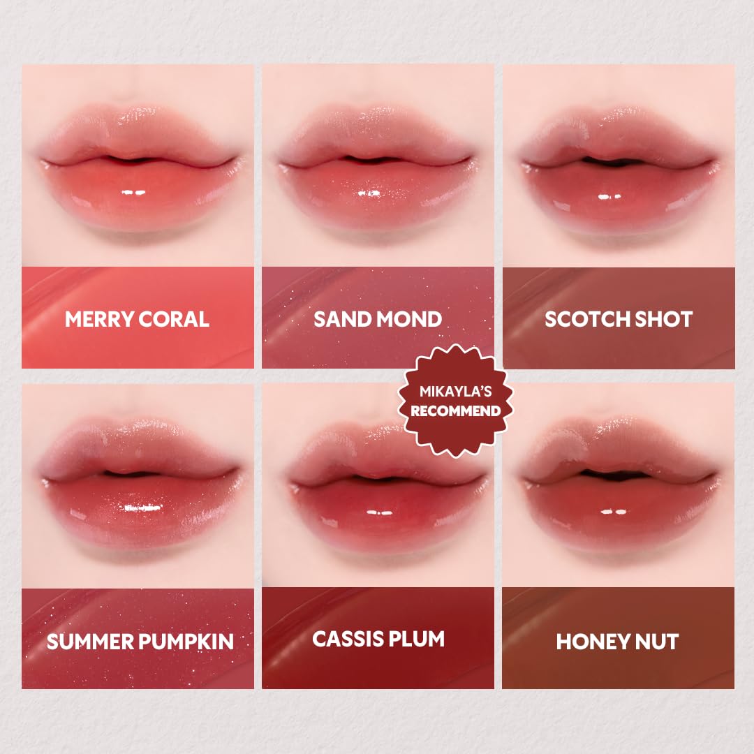 TIRTIR [*Mini Size Waterism Tinted Lip Gloss #05 Scotch Shot, 0.06 Fl Oz – Kiss Ready Lipgloss, 12H Long Lasting Non Sticky Natural Tinted Glow Korean Multiuse Cheek and Lip Tint for Women gift