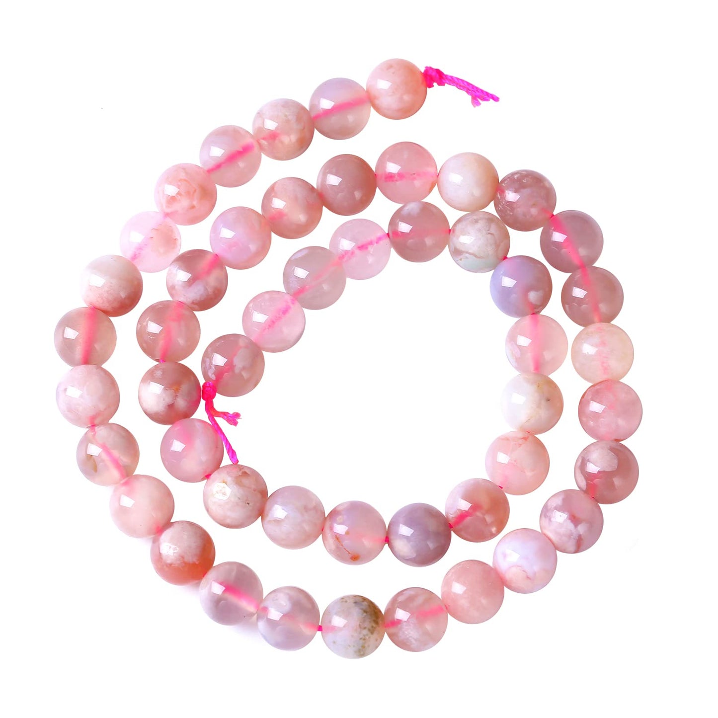 6MM 55PCS Natural Sakura Agate Gemstone Crystal Beads for Jewelry Making DIY Bracelet