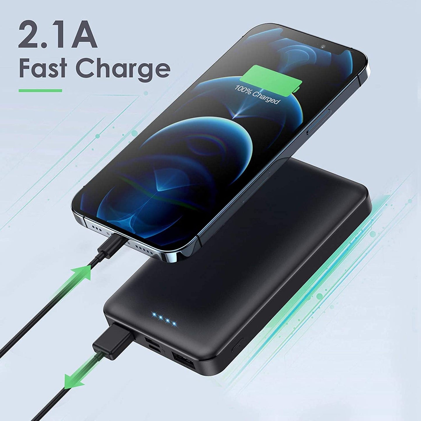[2 Pack]Portable Charger Power Bank 10000mAh,Slimmer USB C in&Out Fast Charging Portable Phone Charger,Travel Essentials Backup External Battery Pack for iPhone 17/16/ 15/14/13/12,Galaxy S24,Android