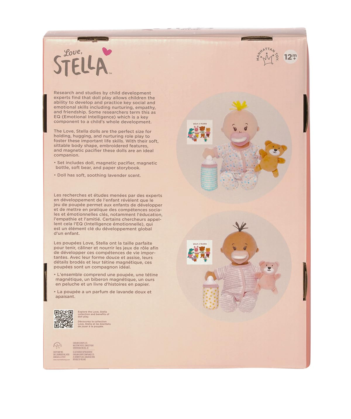 Manhattan Toy Wee Baby Stella Sleepy Time Scents Soft Doll Set, 12",Peach