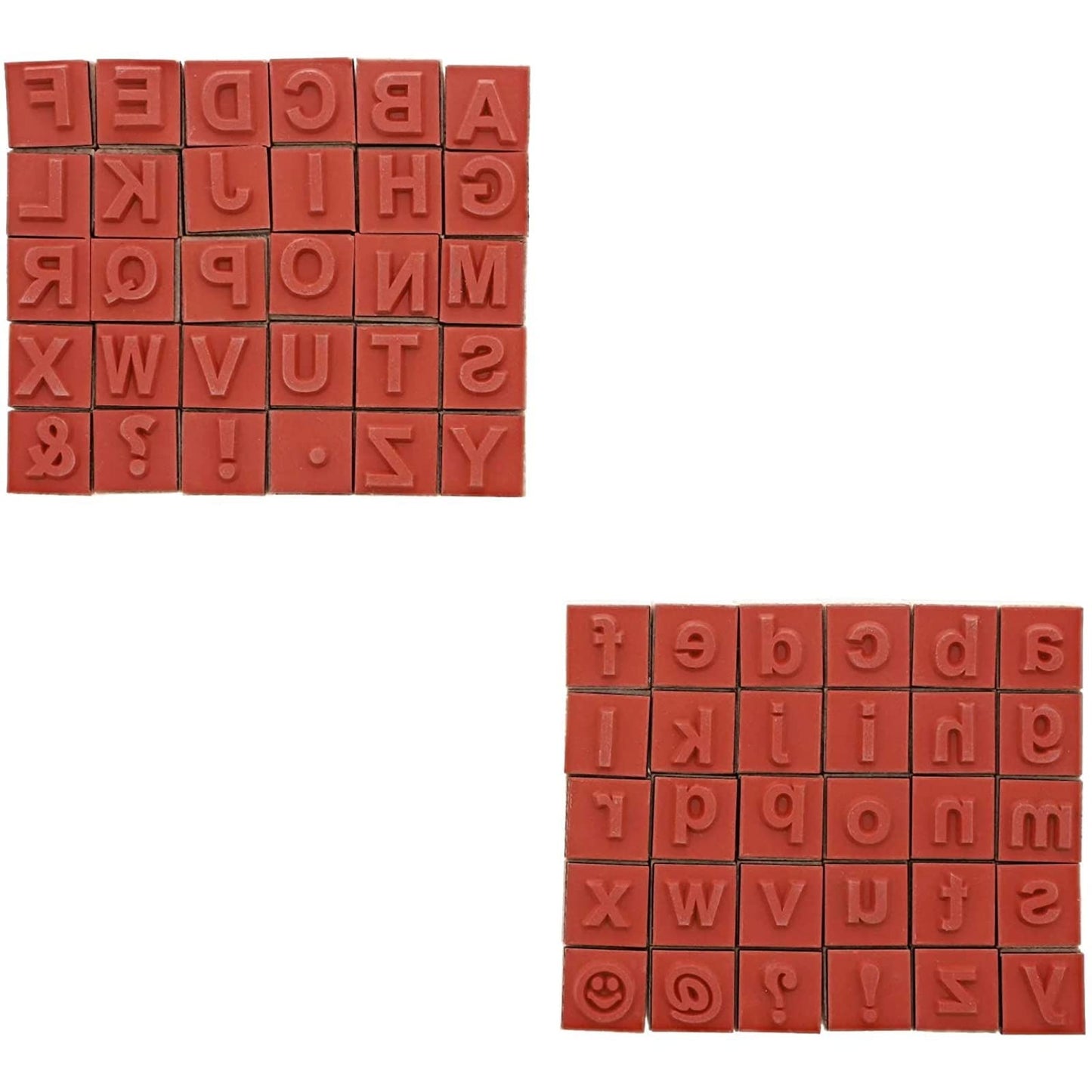 Juvale Letter Stamps Set - 60-Piece, 0.6-Inch Square Rubber Blocks - Wooden Alphabet Stamps for Crafting, Scrapbooking, Card Making & Journaling