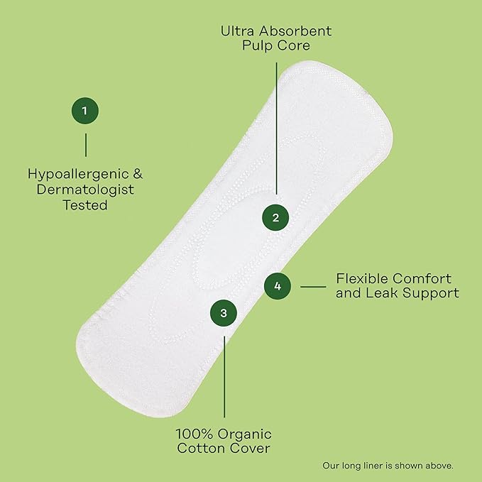 The Honey Pot Company - Herbal Long Panty Liners for Women - Infused w/Essential Oils for Cooling Effect & Organic Cotton Cover - Feminine Care - FSA & HSA Eligible - 30 ct