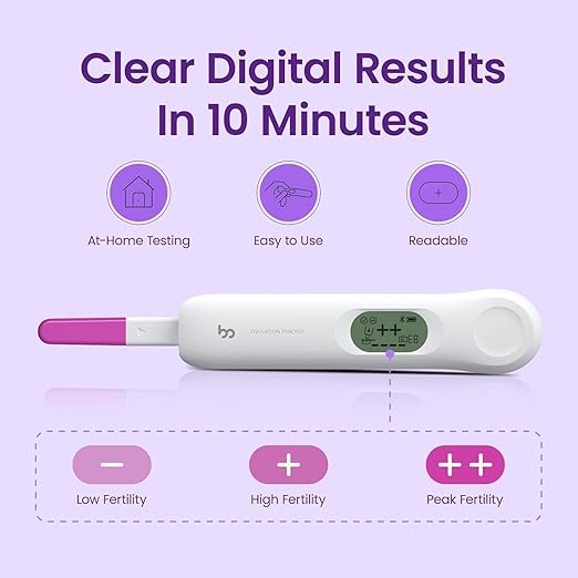 Femometer IVY103 Digital Ovulation Tests Predictor Kit, Auto Sync with Femometer APP, Provides More Accurate Ovulation Prediction and Advice, Easy to Use, 10 LH Tests