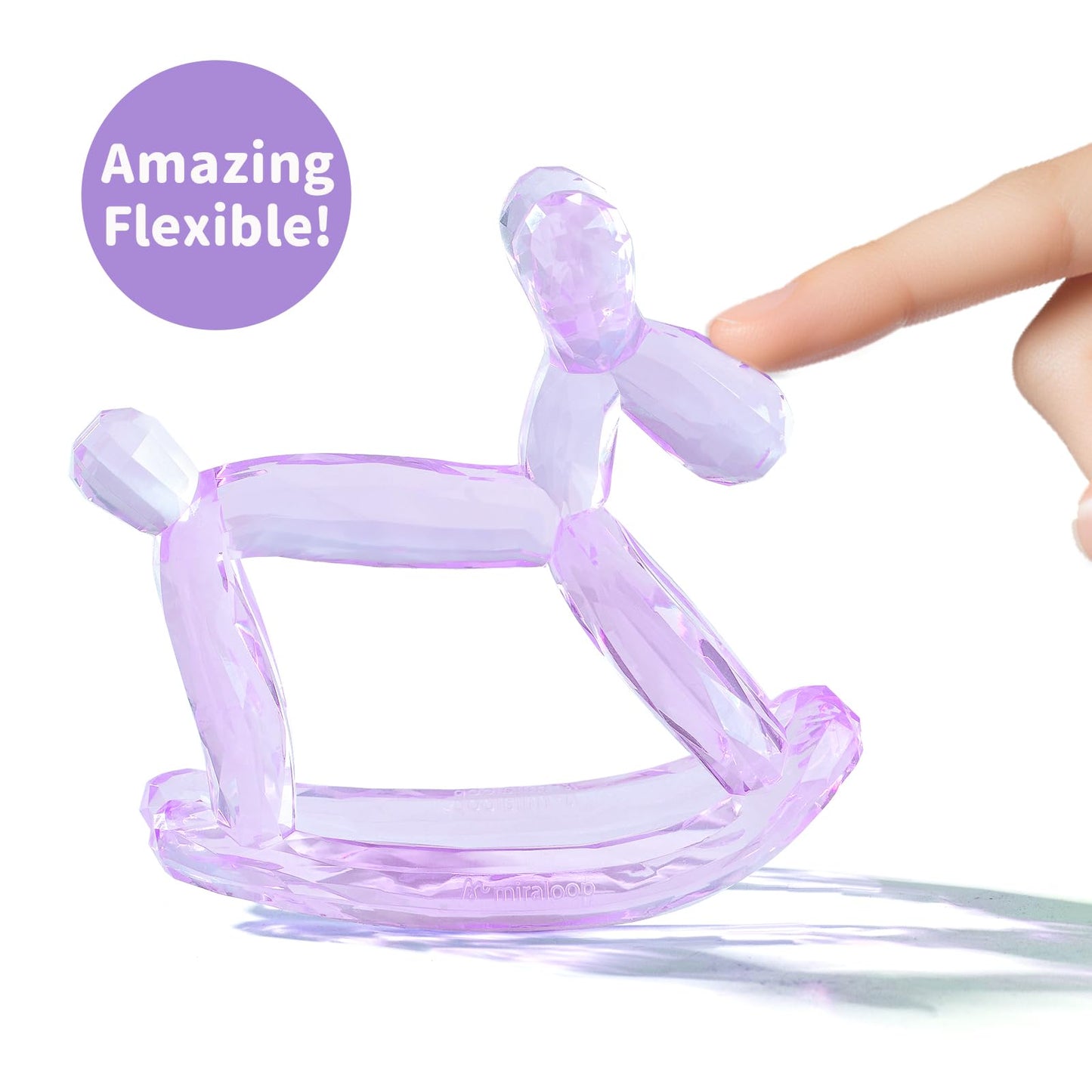 Miraloop Crystal Jelly Baby Teether – Jellydog Teething Relief Toy for Infants 3-6 Months, Silicone Handheld Teething Toy, BPA-Free, Odorless, Prevents Choking, Safe for Babies (Amethyt)