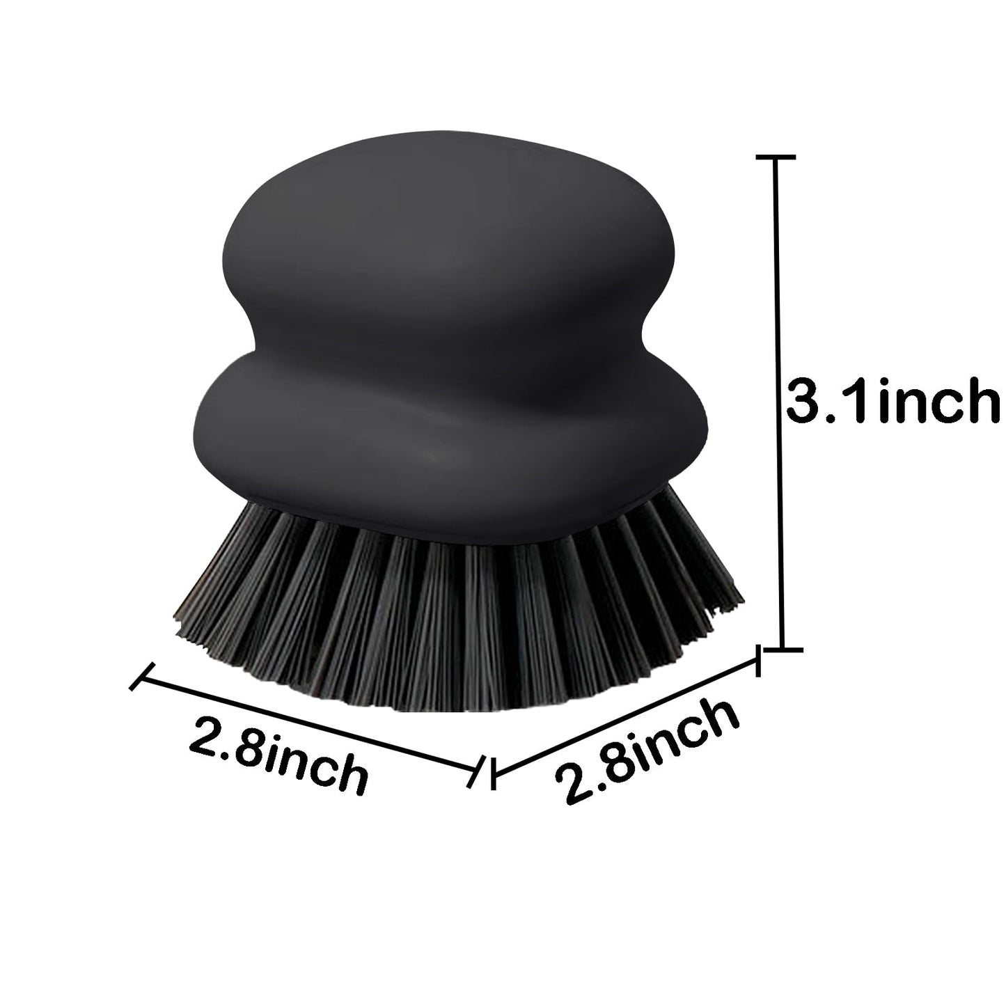 Dish Brush with Handle, Kitchen Scrub Brushes for Cleaning, Dish Scrubber with Nylon bristles for Sink, Pots, Pans(2Pack Black +2Pack White)
